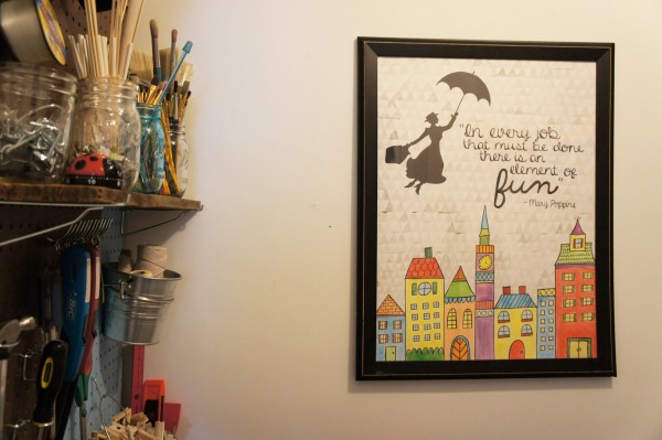 Mary Poppins laundry room artwork